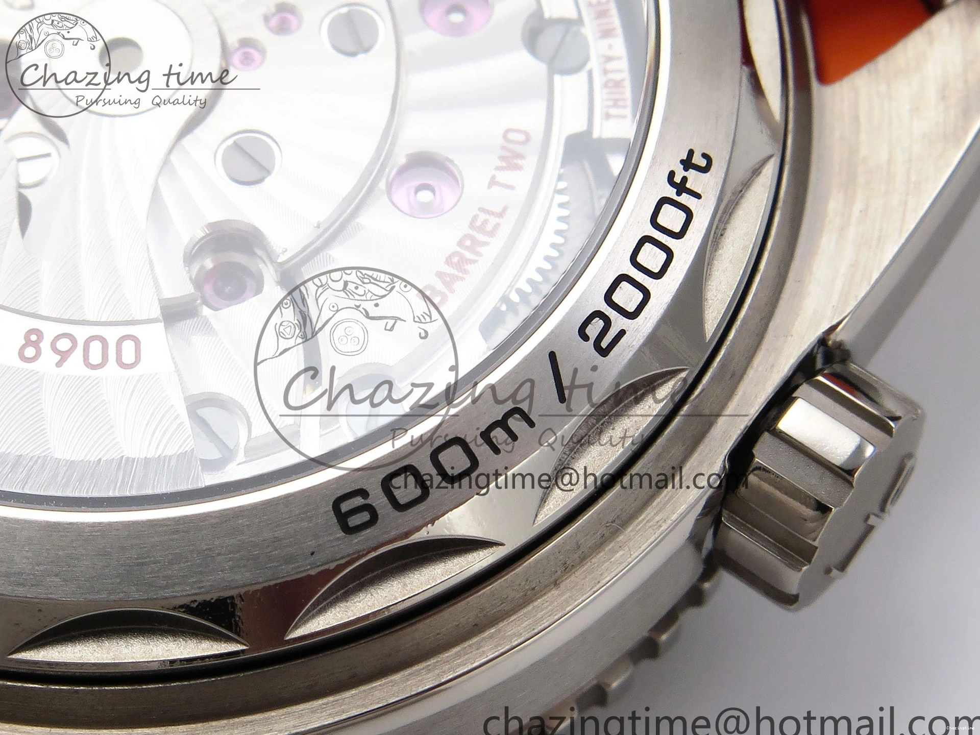 0227 Comfortable Planet Ocean 43.5mm SS VSF 1:1 Best Edition Black Orange Bezel Gray Dial on Nylon Strap A8900 Super Clone V 7730